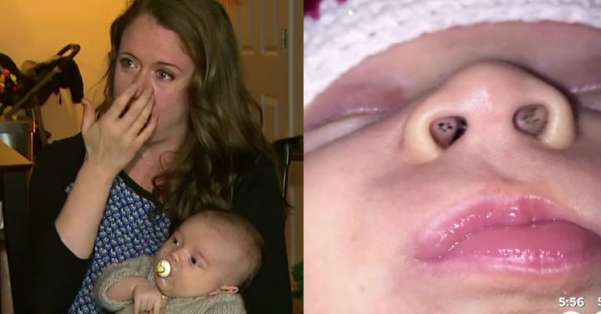 Enquanto amamentava, esta mãe viu uma poeira dentro do nariz de seu bebé. Então ela apercebeu do seu perigoso erro.